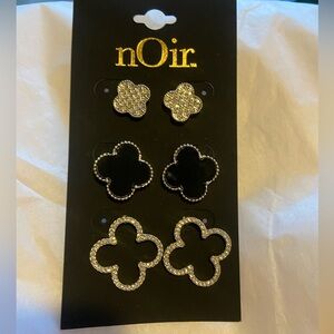 NWT~ set of 3 Noir Costume pierced earrings